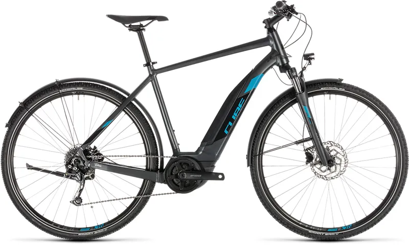 2019 Cube Cross Hybrid One 400 Allroad Electric Bike in Grey