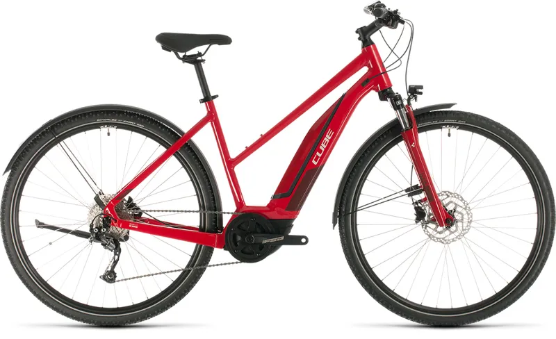 2020 Cube Nature Hybrid One 400 Allroad Electric Bike in Red