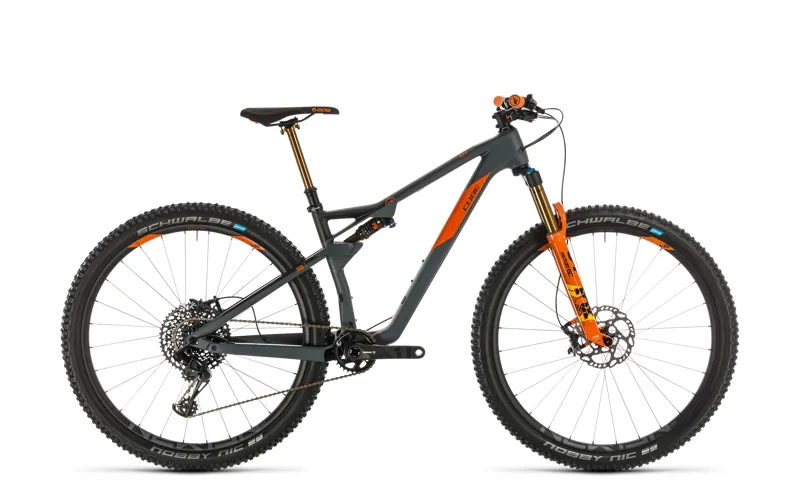 2020 Cube Ams 100 c:68 Tm Carbon FS Mountain Bike in Grey
