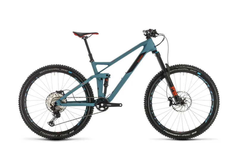 2020 Cube Stereo 140 Hpc Race 27.5 Carbon FS Mountain Bike in Blue