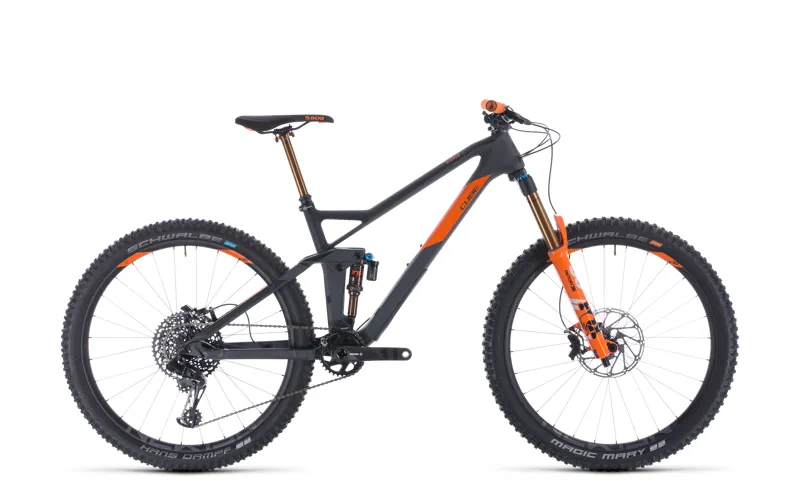 2020 Cube Stereo 140 Hpc Tm 27.5 Carbon FS Mountain Bike in Grey
