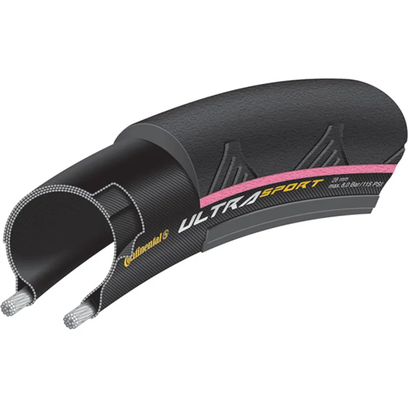 Continental UltraSport II 700c Road Bike Tyre in Red-8