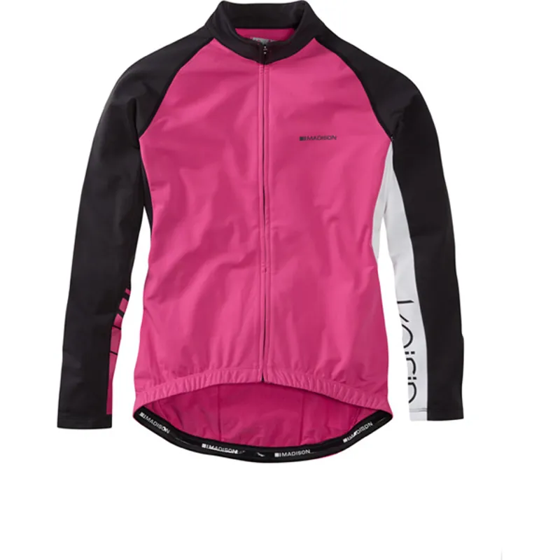 Madison Keirin Thermal Long Sleeved Womens Jersey in Pink