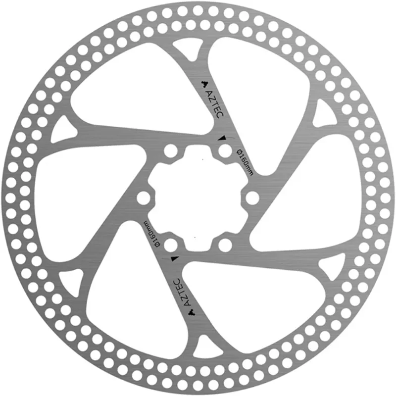 Aztec Fixed Stainless Steel Disc Rotor w/Cutouts in Silver
