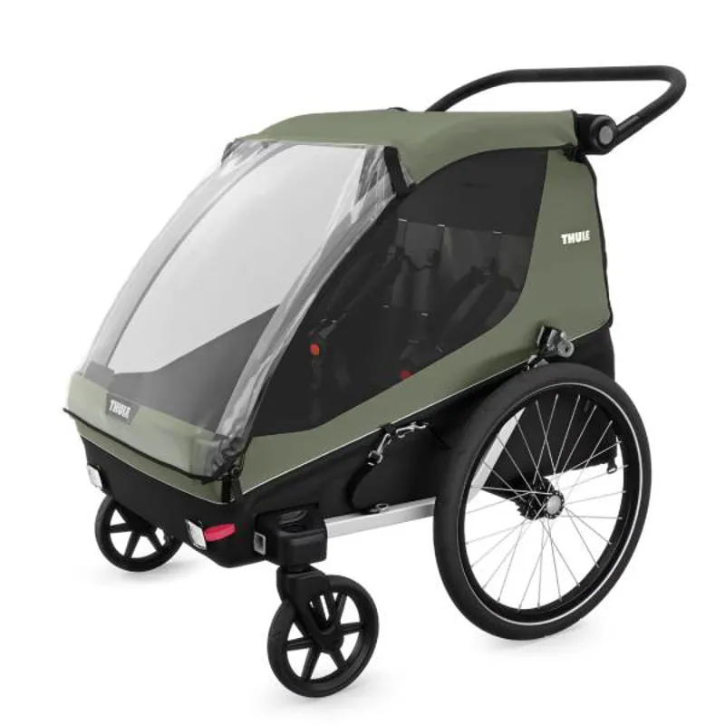 Thule Courier kids dog cargo bike trailer vintage green-2