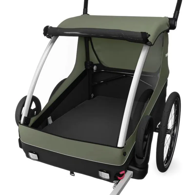 Thule Courier kids dog cargo bike trailer vintage green-4