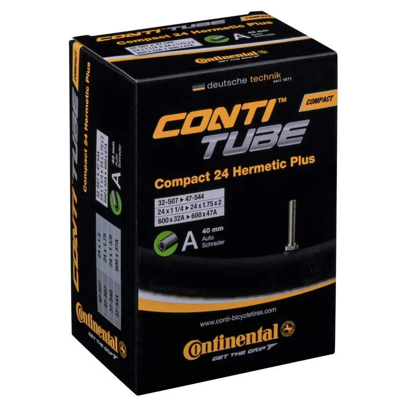Continental Compact Tube Wide Hermetic Plus 40mm SV Tube in Black