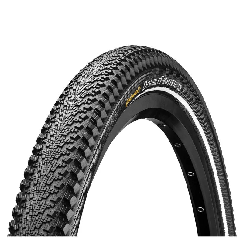 Continental Doublefighter Iii Reflex Wire Bead Tyre in Black/Reflex