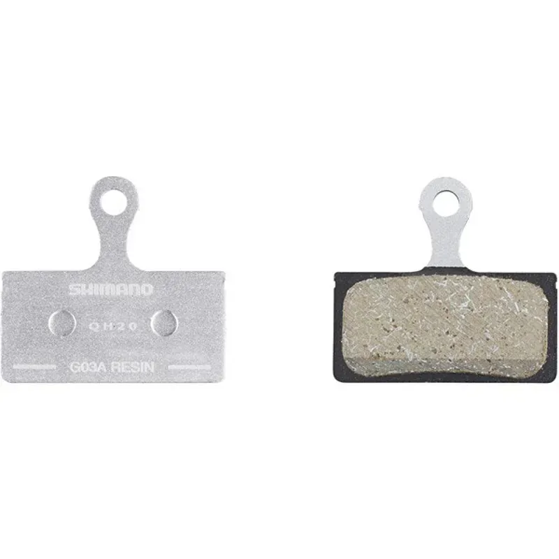 Shimano Spares G03A Resin Disc Brake Pad + Spring Alloy Back in Silver